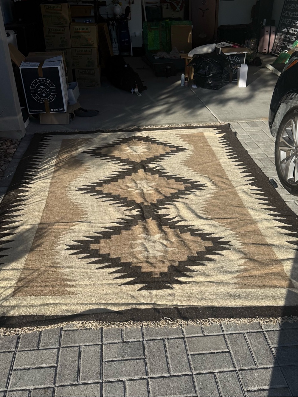 Ralph Lauren Southwestern Geometric Throw - Brown & Cream